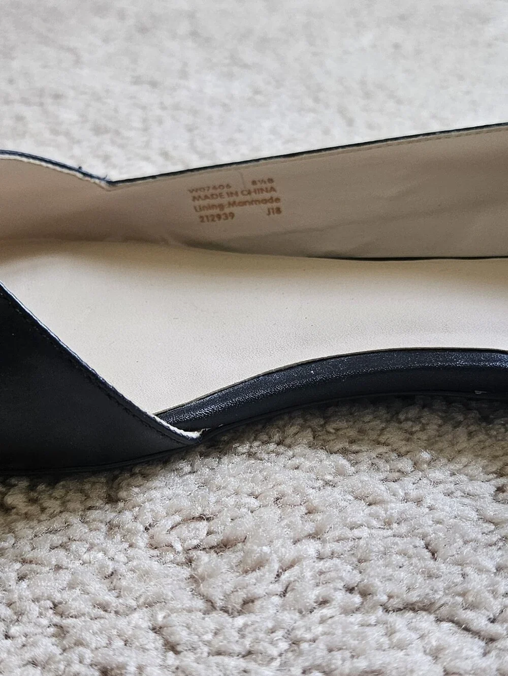 Cole Haan Bambra Skimmer II Black Leather Pointed Toe Flats  8.5